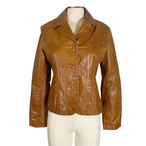 Vintage Wilsons Leather Button Down Jacket Size Small